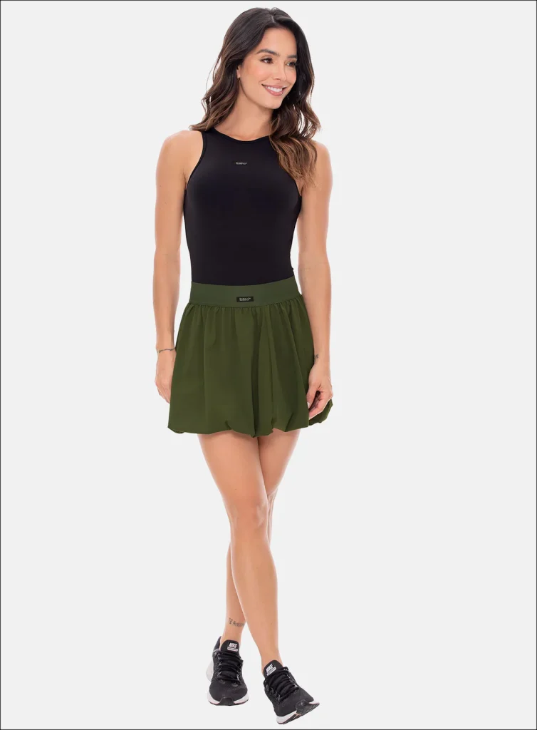 Andreina Green Flared Skirt