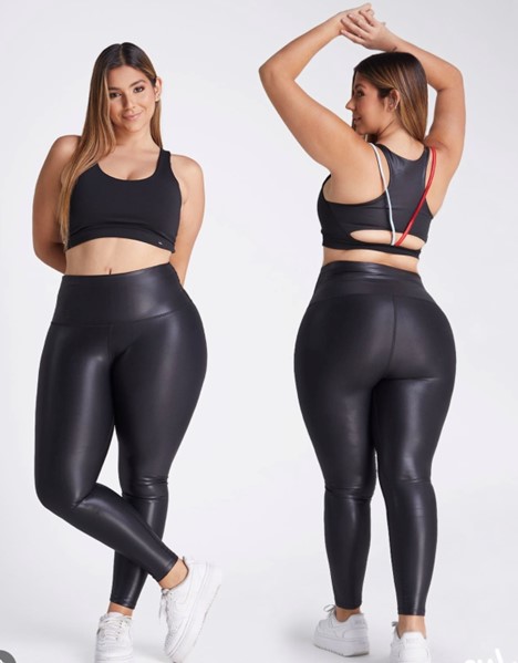 Black Leather-Look Leggings – Plus Size