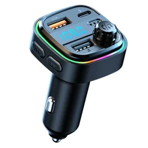 RGB LED Light Car MP3 Player Bluetooth 5.0 FM Transmitter Wireless Handsfree Car Kit Dual QC 3.0